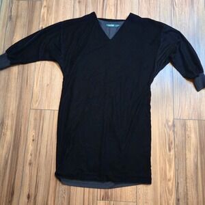 Lauren Ralph Lauren Black Velvet V Neck Long Sleeve Dress Size 4